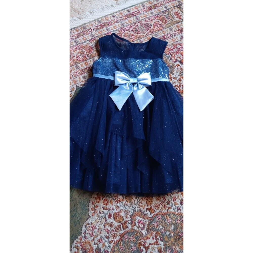 Jona Michelle 2T Dark Blue Glitter Sleeveless Dress